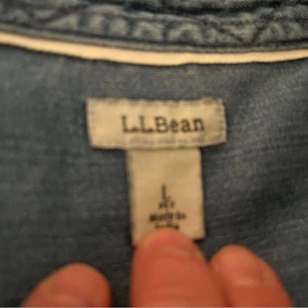 LL Bean Jean shirt. Size L. Gently pre owned.